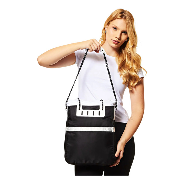 Bolsa Smart Explorer Fila Preto/branco Liso