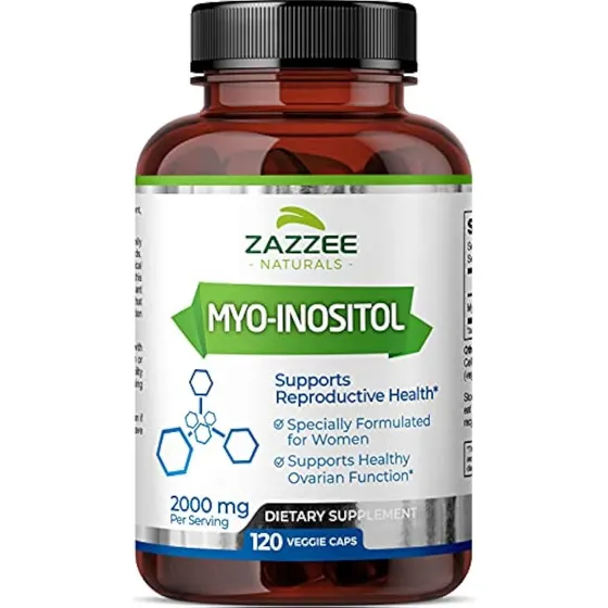 Cápsulas De Mioinositol Zazzee, 2000 Mg Por Porción,