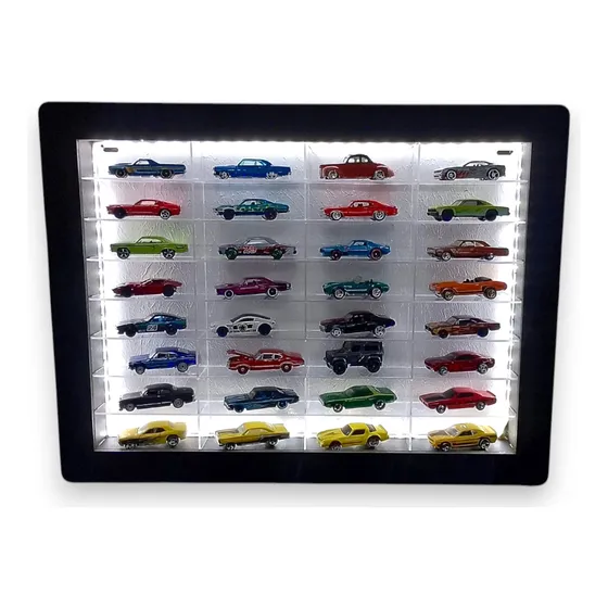 Expositor Para Carrinhos Hot Wheels Com Led Luminoso