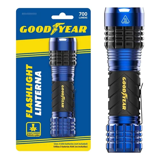 Linterna 700 Lm Resistente A Golpes Azul Goodyear