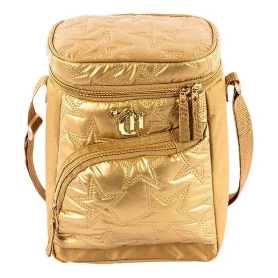 Lancheira Grande Escolar Capricho Estrela - Dourado