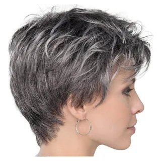 Peluca Silver Grey Factory Direct, Pelo Corto Y Rizado Para Peluca Silver Grey Factory Direct, Pelo Corto Y Rizado Para