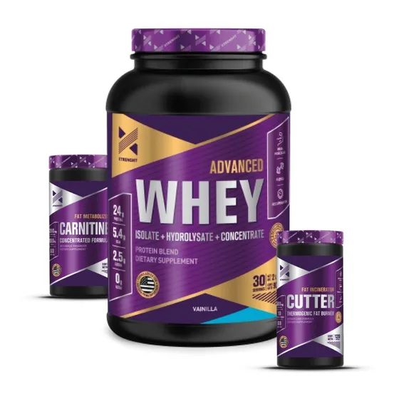 Combo Advanced Whey Protein + L-carnitina + Cutter Xtrenght 