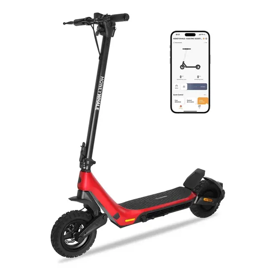 HONEY WHALE T1 Scooter Electrico Plegable 40KM/H-750W-45KM-13AH-(MAX)Velocidad-Potencia-Autonomía-Capacidad de la Batería, Patin Eléctrico con Sistema Bluetooth App, Pantalla Digital LCD HONEYWHALE