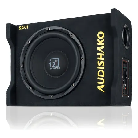 Subwoofer Amplificado Para Auto 12 Pulgadas 1200w Alta Presion 4 Ohmios 4 Bobinas Para Carros, Pickups, Suv Y Camionetas Audishako Sa-01