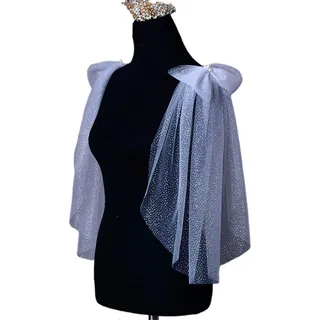 New (d) Estola De Hombro Brillante For Bodas, Boda, Tul, New (d) Estola De Hombro Brillante For Bodas, Boda, Tul,