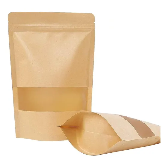 Bolsas Doypack 22x30cm Kraft 1000g Zipper Ventana 50 Und