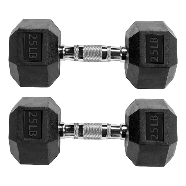 Par De Mancuernas Pesa Ejercicio Gym 25 Lb Cada Una Gimnasio Color Negro