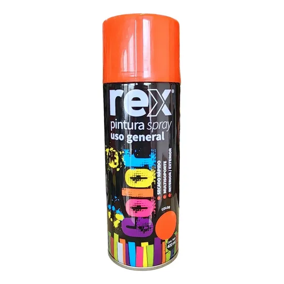 Pintura En Aerosol Acrilica Rex Uso General Color Naranjo
