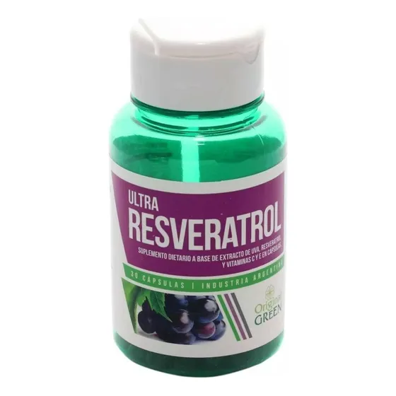 Original Green Ultra Resveratrol. Extracto De Uva Y Vitaminas C Y E. Sabor Sin sabor