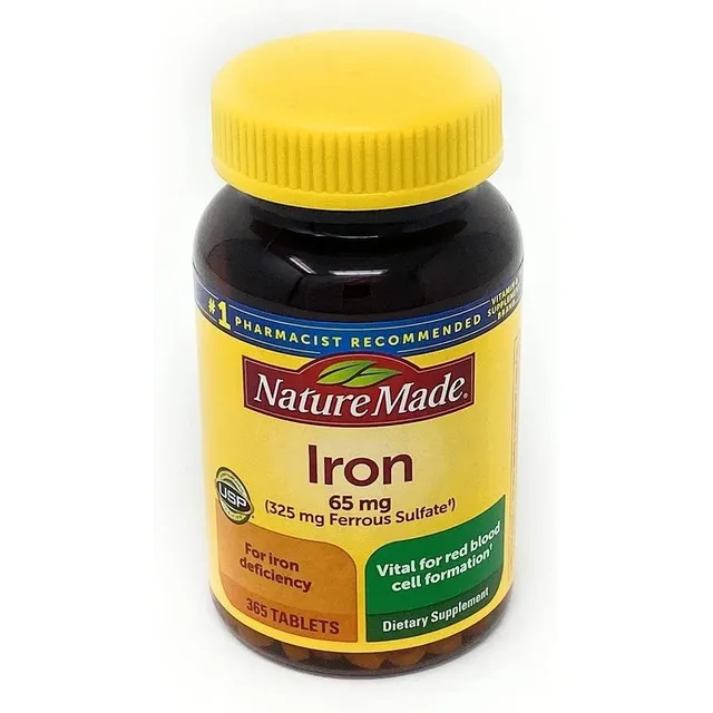Iron Hierro 65mg Equivalente A 325mg Sulfato Ferroso.