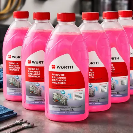 Kit C/6 Aditivo Wurth Rosa 1l Orgânico Arrefecimento Rosa