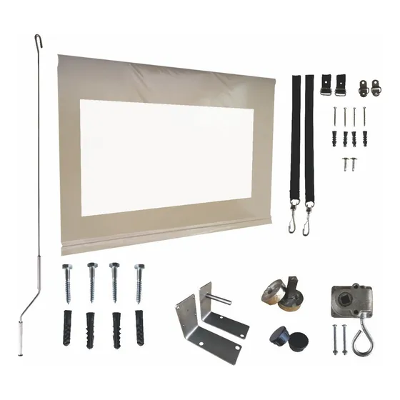 Toldo Janela Porta Retrátil Vertical 4,00x2,50 Kit Cor Bege Com Visor