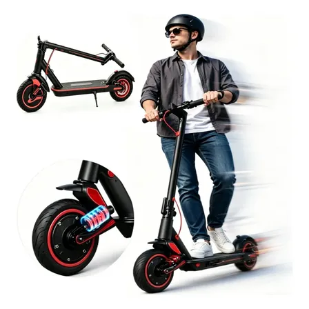 Patinete Elétrico Adulto 350w 30km/h Dobrável Amortecedores Preto