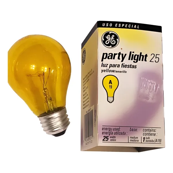 Bombillos Amarillo E-27 General Electric 25w Party Light 