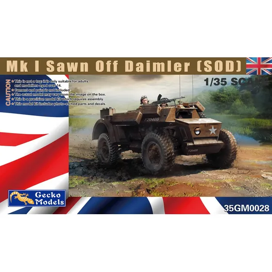 Gecko Modelo British Army Daimler Mk.i Sod Regiment Plastico