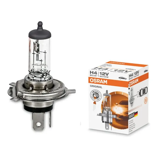 Lámpara H4 Osram Original 12v 60/55w Uv Auto Bilux Halogena