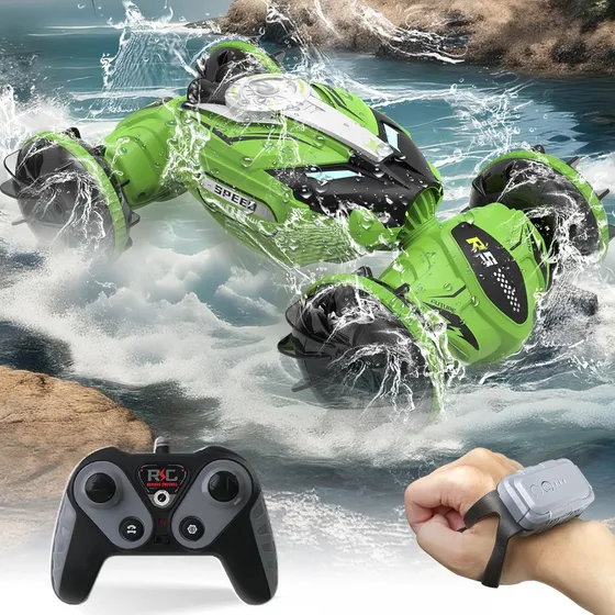 Coche Anfibio Rc 4wd Acuático Todo Terreno Para Niños 8-12 A