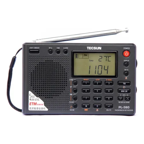 Rádio Tecsun Pl-330 Fmstereo/am/lw/sw Ssb Dsp - Preto Cinza-escuro