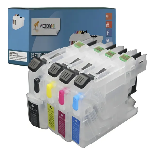 Kit Cartucho Rellenable Lc 203 Lc 221 C/chip Corto Bro