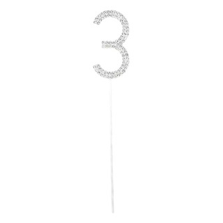 Topo De Bolo Com Números De Strass Cristal 2 Peças Número 30 Topo De Bolo Com Números De Strass Cristal 2 Peças Número 30
