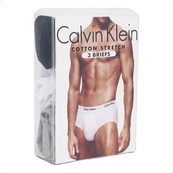 Kit 3 Cuecas Slip Calvin Klein Algodão Elástico Personalizad