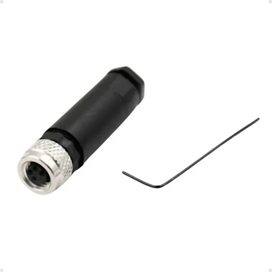 Conector M8 4 Pinos Femea Reto Ideal Para Sensor Ou Painel