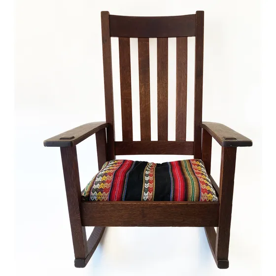 Silla Mecedora De Madera Maciza En Color Natural