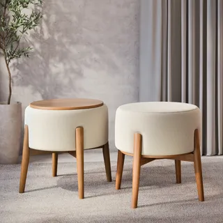 Puff Decorativo Multiuso Com Mesa Auxiliar Dual Elegante Puff Decorativo Multiuso Com Mesa Auxiliar Dual Elegante