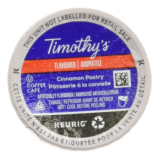 Timothy's World Coffee K-cup Repostería Canela, 24 Unidades Timothy's World Coffee K-cup Repostería Canela, 24 Unidades