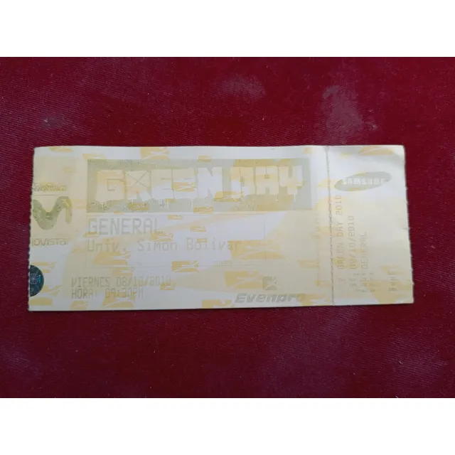 Entrada Concierto Green Day 08/10/2010 21th Century Breakdow