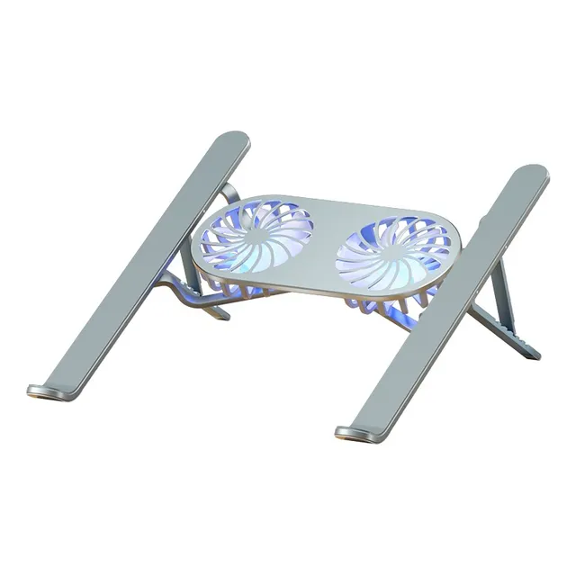 Base Enfriadora Para Laptop Adjustable Soporte De Refrigeración Para Laptop Y Tablet Con Ventilador Dapon Base Soporte Laptop/tablet Aluminio Con Ventiladores, Color Plateado