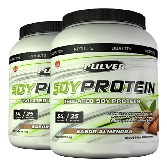 2 Proteina Soja Veganos 1 Kilo Pulver Soy Protein Almendra