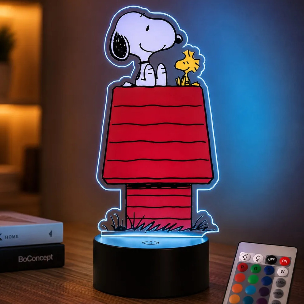 Luminária Led Uv Colorida Snoopy Presente Criativo