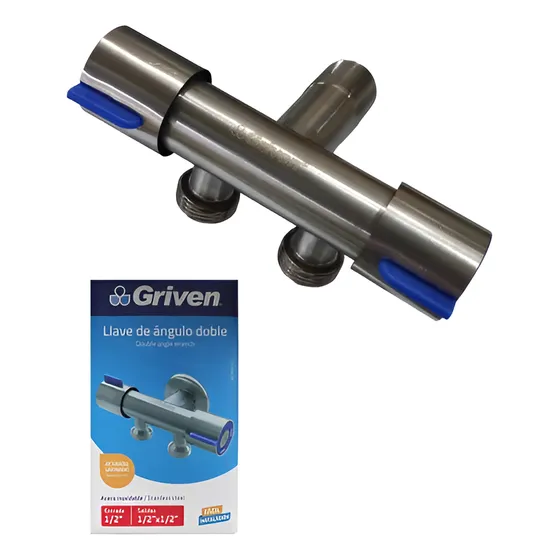 Llave Arresto Doble 1/2 X 1/2 Metálica Independiente Griven