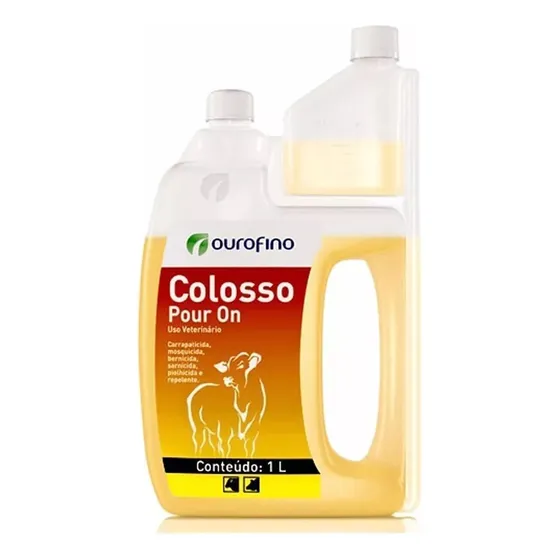 Colosso Pour On 1 Litro Ouro Fino Carrapatos Bernes Insetos