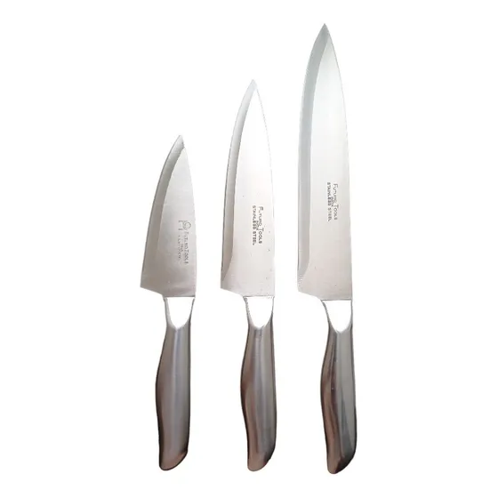 Juego De Cuchillos Cebolleros , De Chef , Multiusos 3 Pzs.