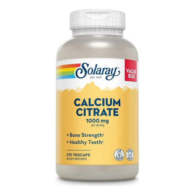 Citrato De Calcio 1000 Mg Solaray 275 Capsulas Vegetales Sabor Neutro
