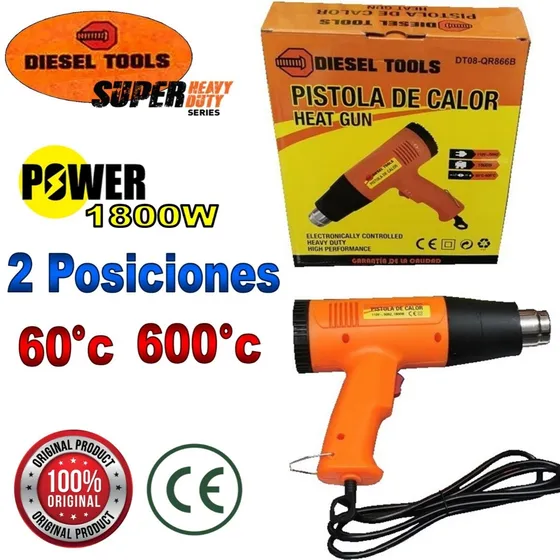 Pistola Calor 1800w 110v Temperatura Variable 60°c - 600°c