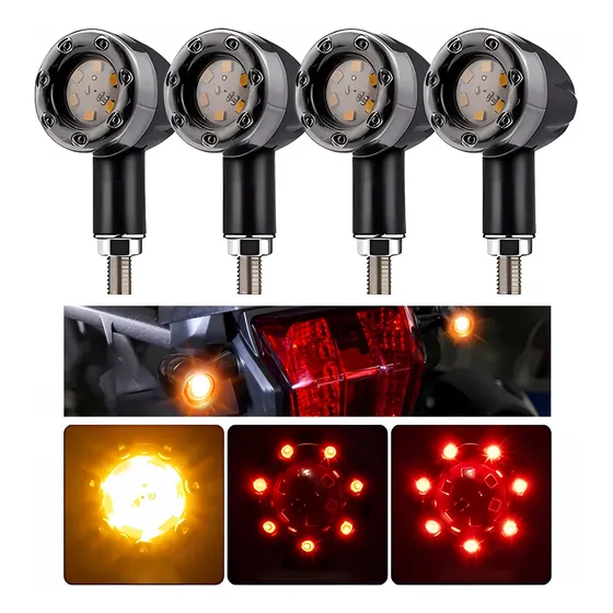 4pz Direccionales Led Stop Moto Motocicleta Luces De Harley