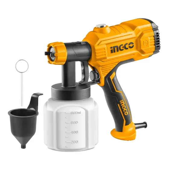 Pistola eléctrica para pintar succión Ingco SPG3508 de 800mL color naranja\u002Fnegro 450W | Cuotas sin interés