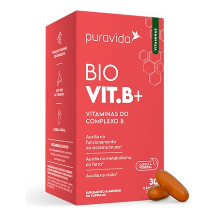 Bio Vit B+ Vitaminas Do Complexo B - 30 Capsulas - Pura Vida Bio Vit B+ Vitaminas Do Complexo B - 30 Capsulas - Pura Vida
