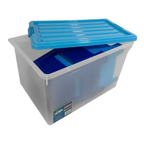 Caja Plástica Contenedor 70 Lts Multiusos Con Tapa