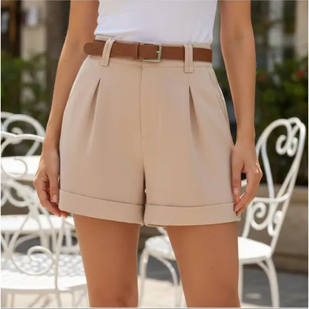 Short Alfaiataria Feminino Social Cintura Alta Promoção