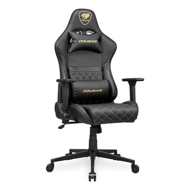 Silla Profesional Cougar Armor One V2 Gold Color Negro Material Del Tapizado Cuero/pvc