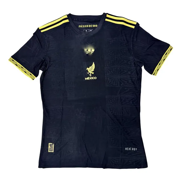 Playera Seleccion Mexicana Mexico Negra Oro