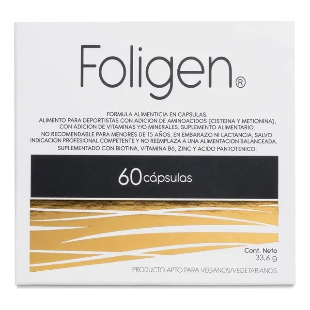 Caja Foligen 60 Cápsulas Marca Max Sin sabor