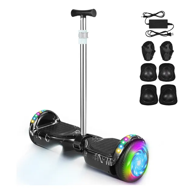 Patineta Eléctrica Hoverboard Con Bluetooth Luces Led Negro