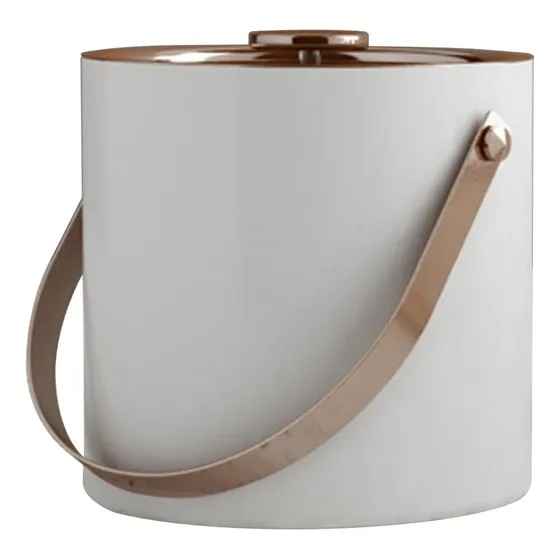 Hielera Concepts Con Tapa 16x17x17 Cm Blanco Y Cobre