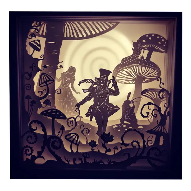 Lampara Velador Luz De Noche Infantil Alicia Sombrerero